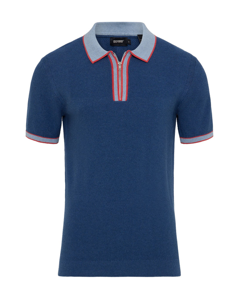 Holden Zip Neck Knitted Polo – Oxford Shop
