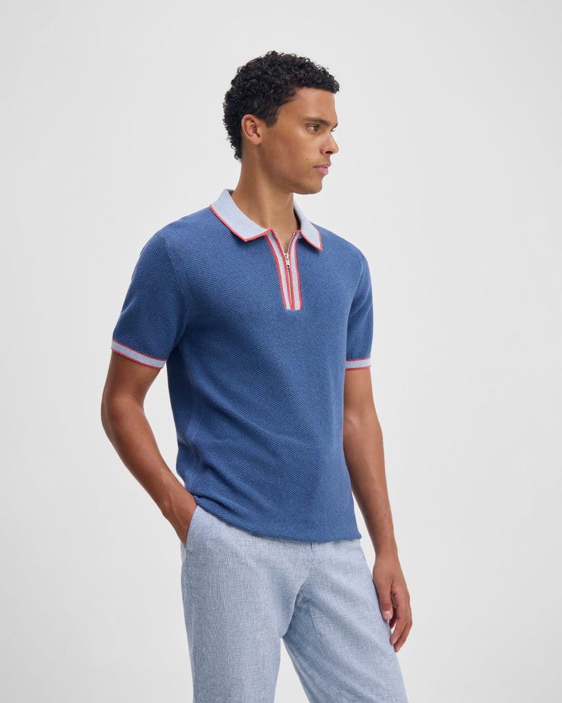 Holden Zip Neck Knitted Polo – Oxford Shop