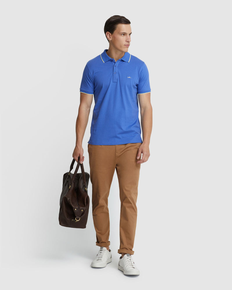 HENRY JERSEY TIPPING POLO MENS KNITS