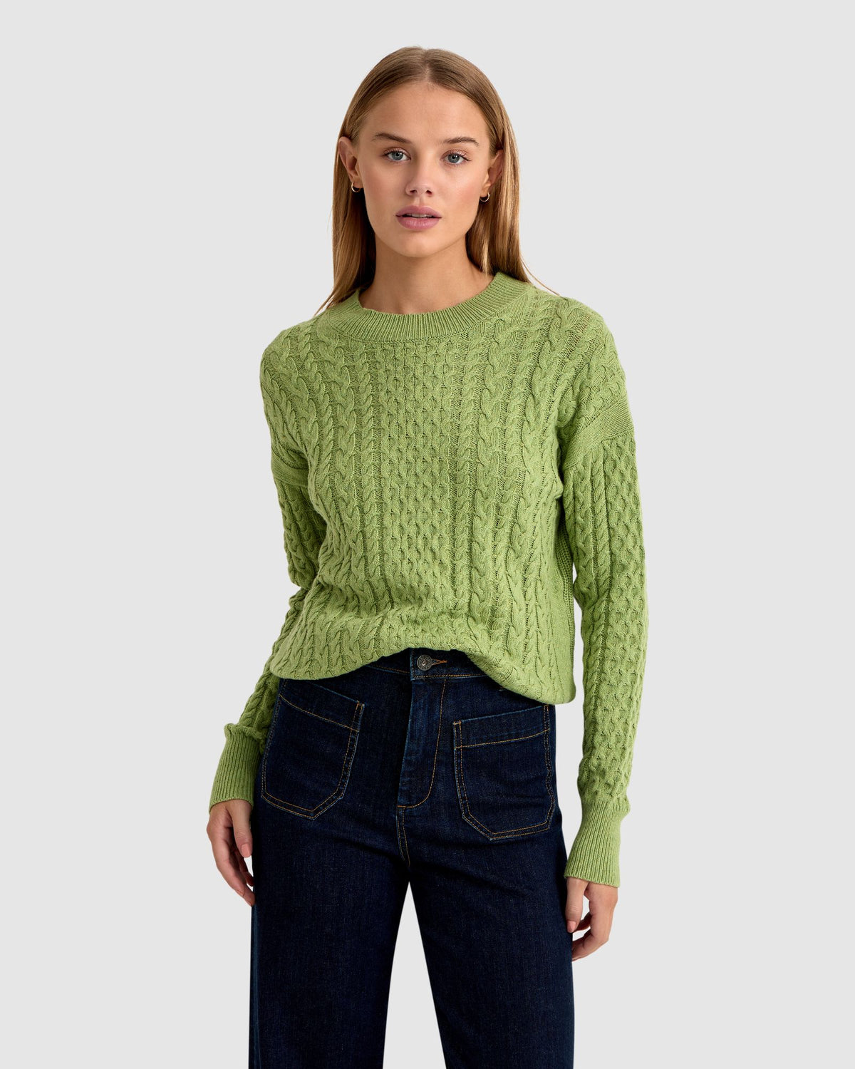 DELPHINE CABLE KNIT TOP WOMENS KNITWEAR
