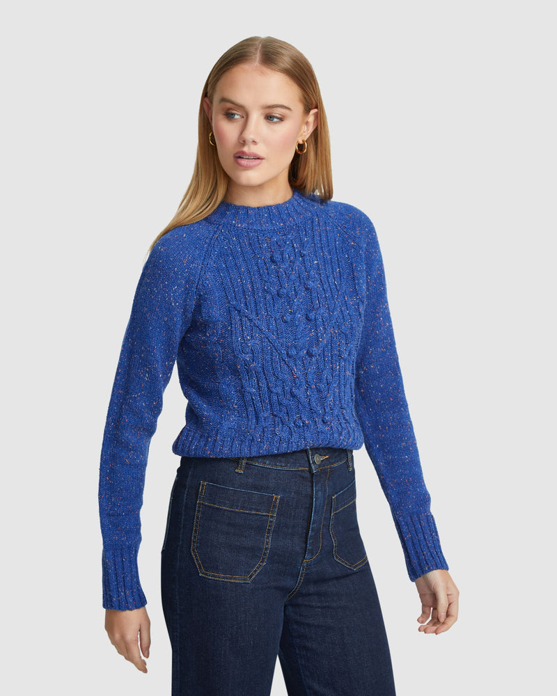 JESSE DONEGAL CABLE KNIT TOP WOMENS KNITWEAR