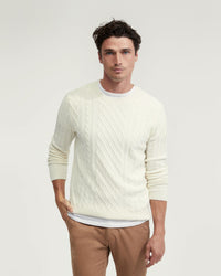 BRUNO WOOL RICH CABLE KNIT - AVAILABLE ~ 1-2 weeks MENS KNITWEAR