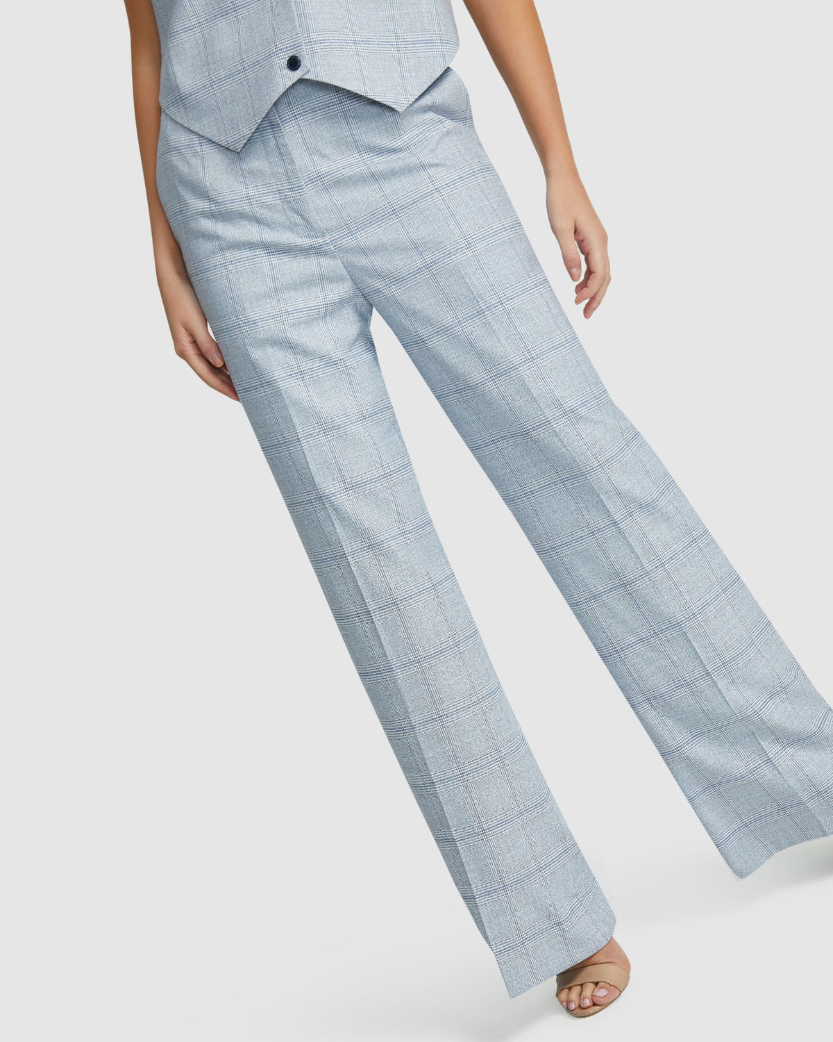 LYDIA ECO CHECKED SUIT PANTS WOMENS PANTS