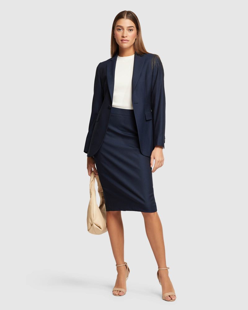 PEGGY WOOL STRETCH SUIT SKIRT