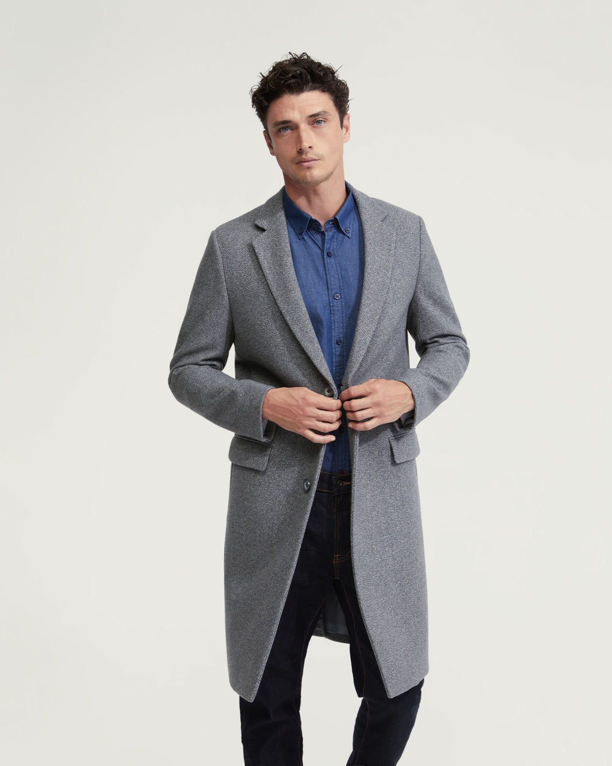 GEORGE WOOL RICH TWILL OVERCOAT - AVAILABLE ~ 1-2 weeks MENS JACKETS AND COATS