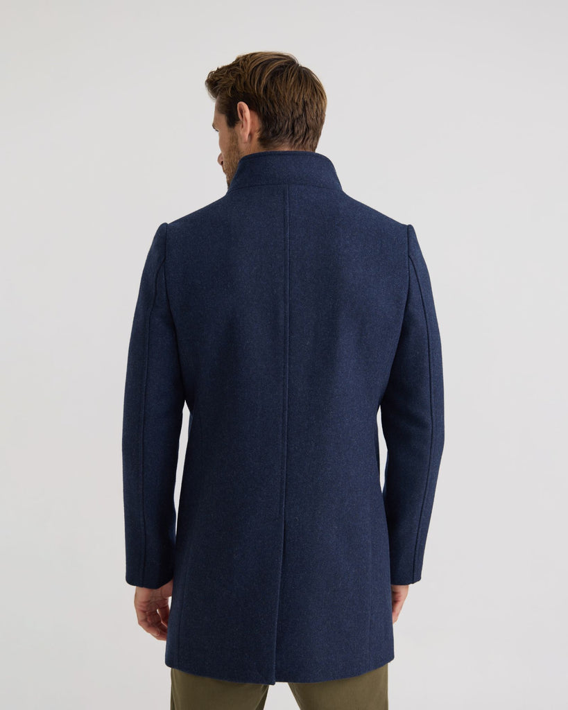 Wool Check Cotton Herringbone Coat main image 1