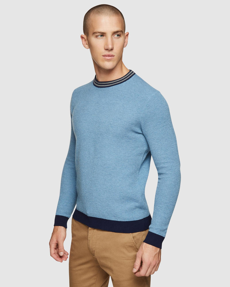 FRED CREW NECK TEXTURED PULLOVER