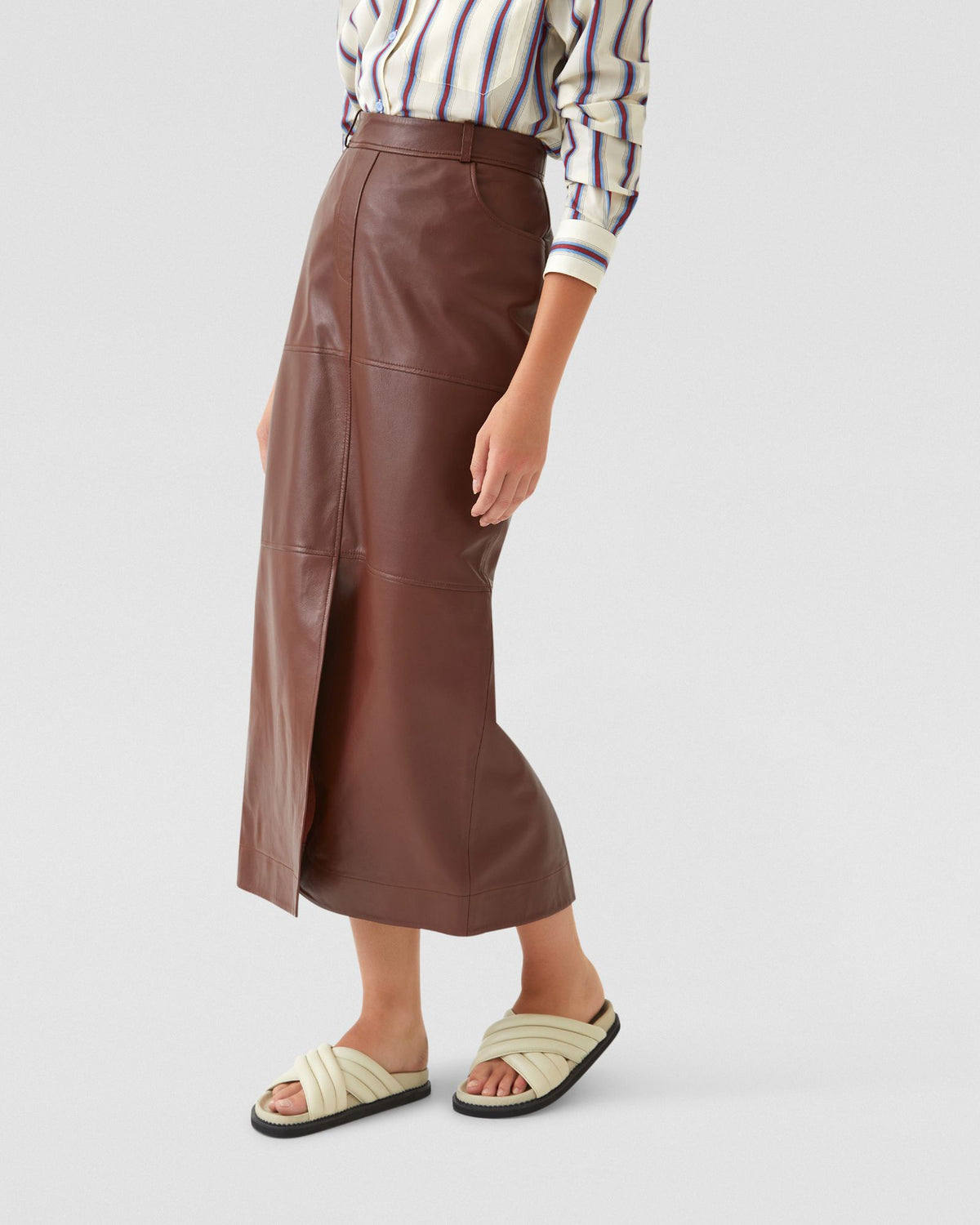Brown Leather Leather Pencil Skirt 3t Nordstrom Intimates