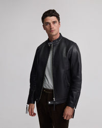 Biker Leather Jacket MENS JACKETS AND COATS