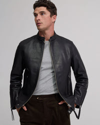 Biker Leather Jacket MENS JACKETS AND COATS