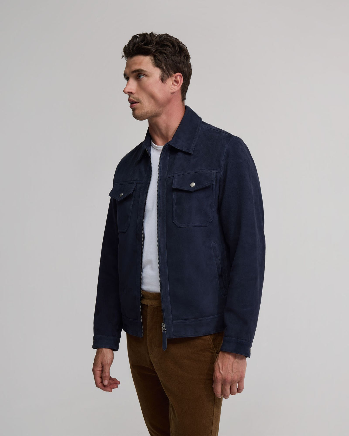 Suede Trucker Jacket MENS JACKETS AND COATS