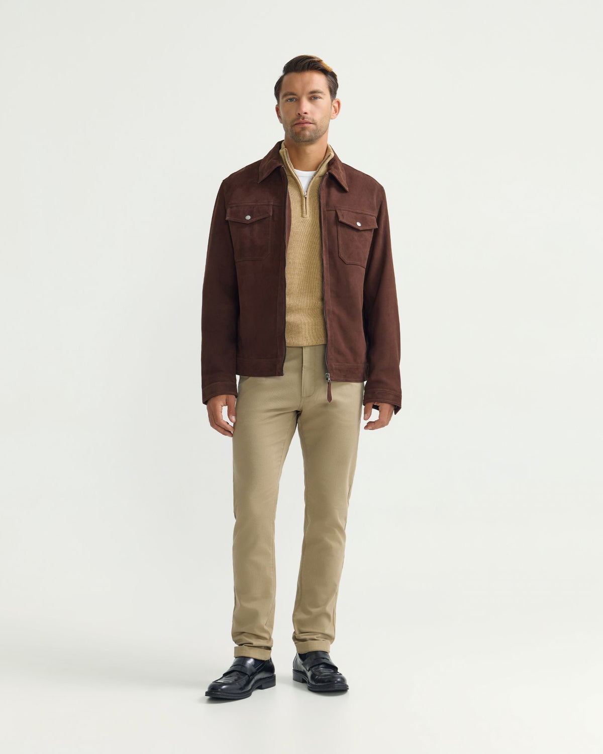 Suede Trucker Jacket MENS JACKETS AND COATS