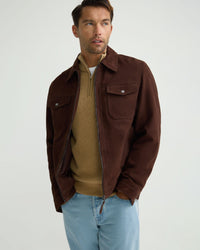 Suede Trucker Jacket MENS JACKETS AND COATS