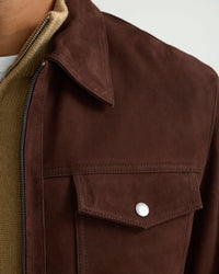 Suede Trucker Jacket MENS JACKETS AND COATS