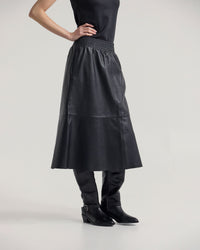 Jaya Leather Midi Skirt WOMENS SKIRTS