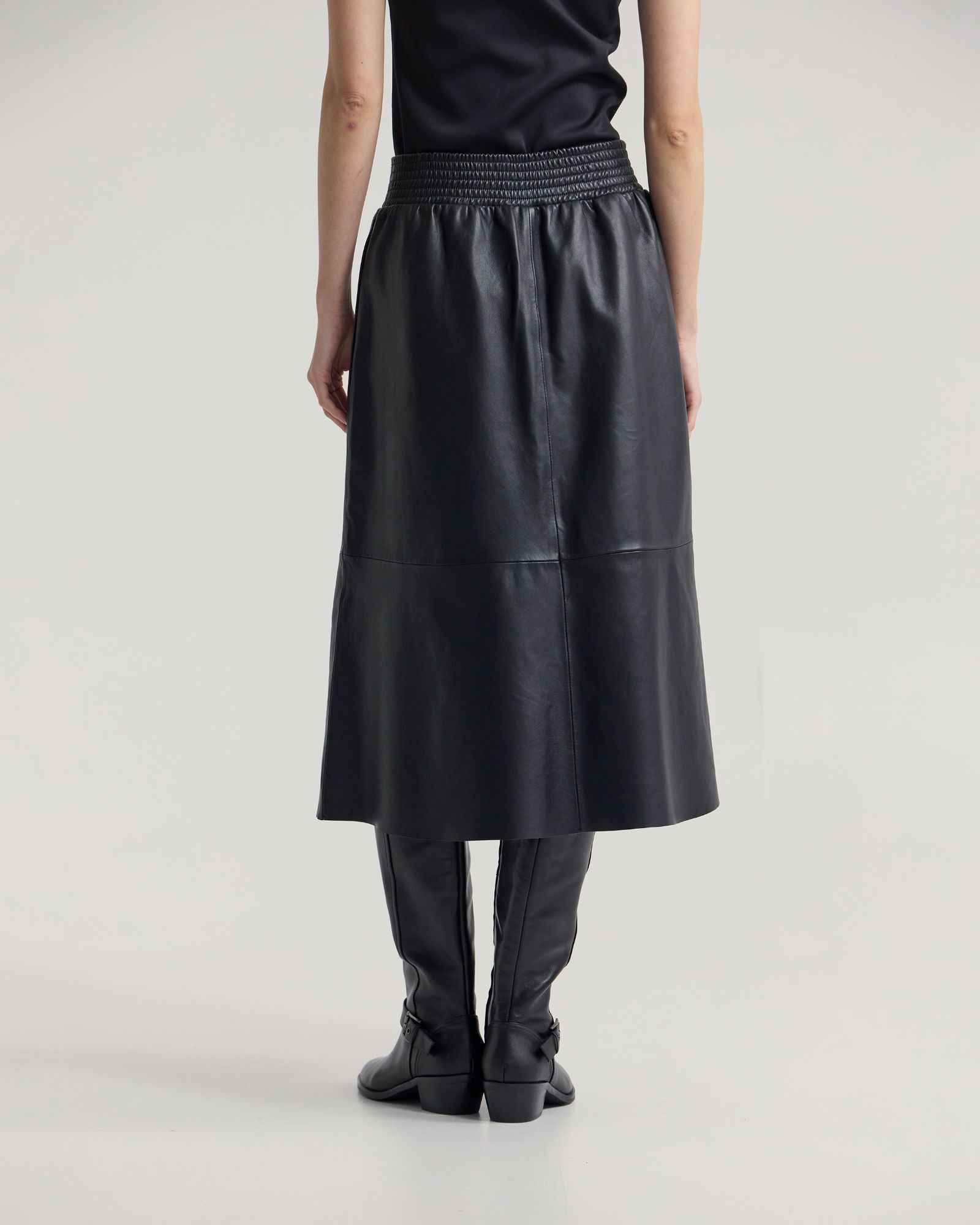 Jaya Leather Midi Skirt – Oxford Shop