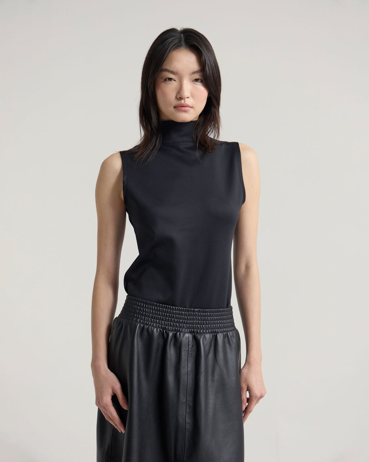 Jaya Leather Midi Skirt WOMENS SKIRTS