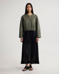 Ember Leather Bomber Jacket