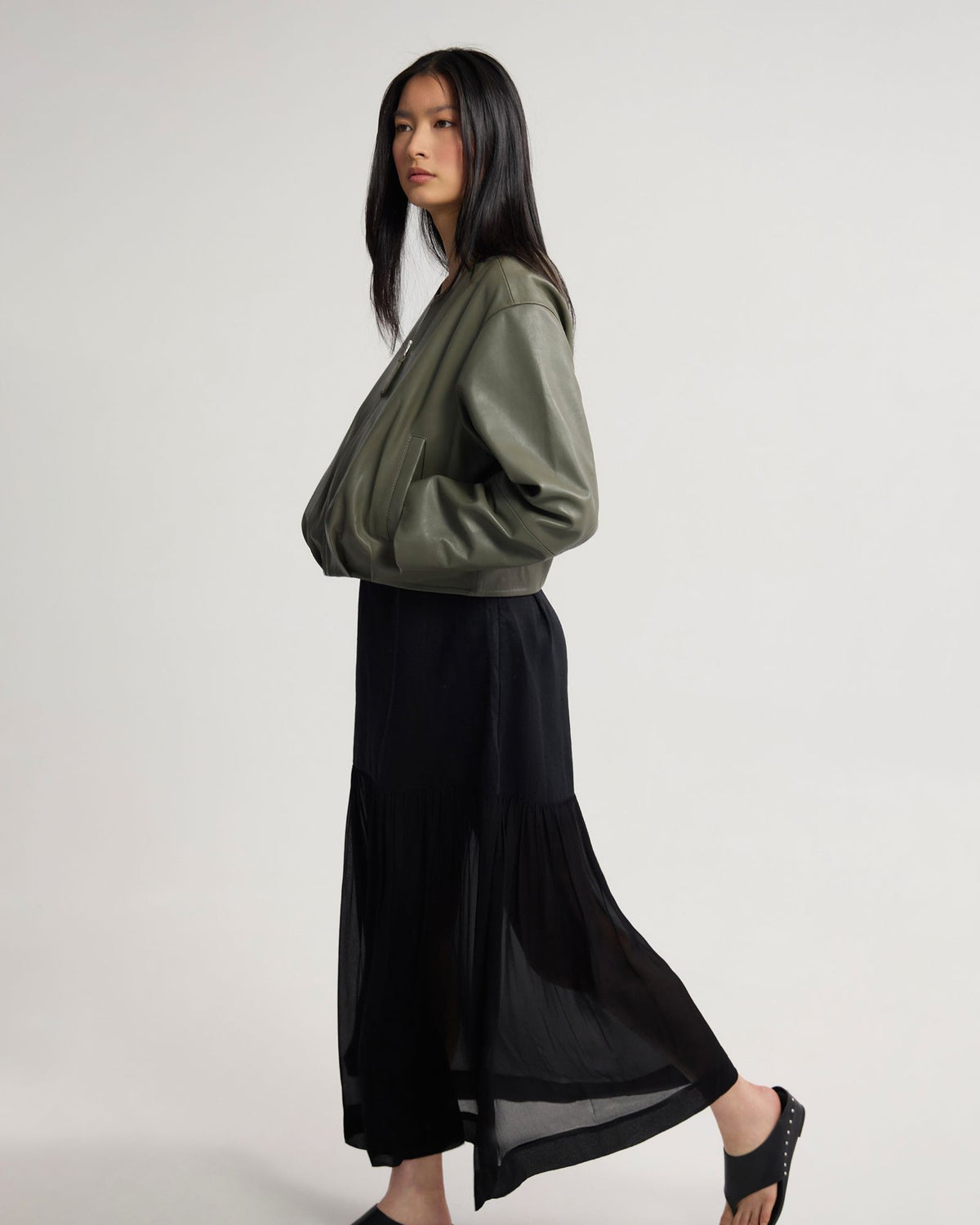 Ember Leather Bomber Jacket