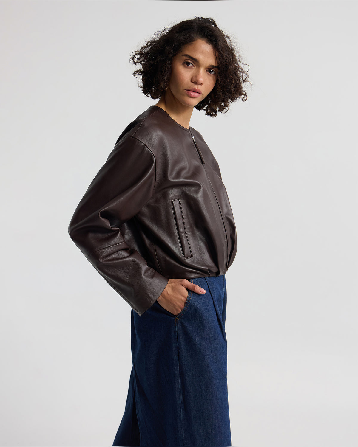 Ember Leather Bomber Jacket WOMENS SUITS JKTS COATS