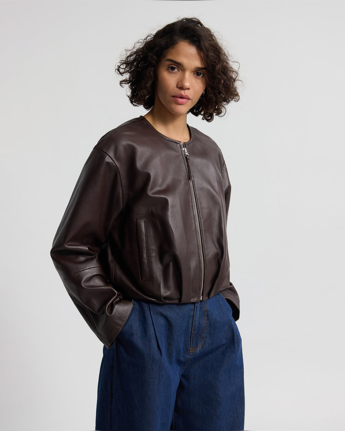 Ember Leather Bomber Jacket WOMENS SUITS JKTS COATS
