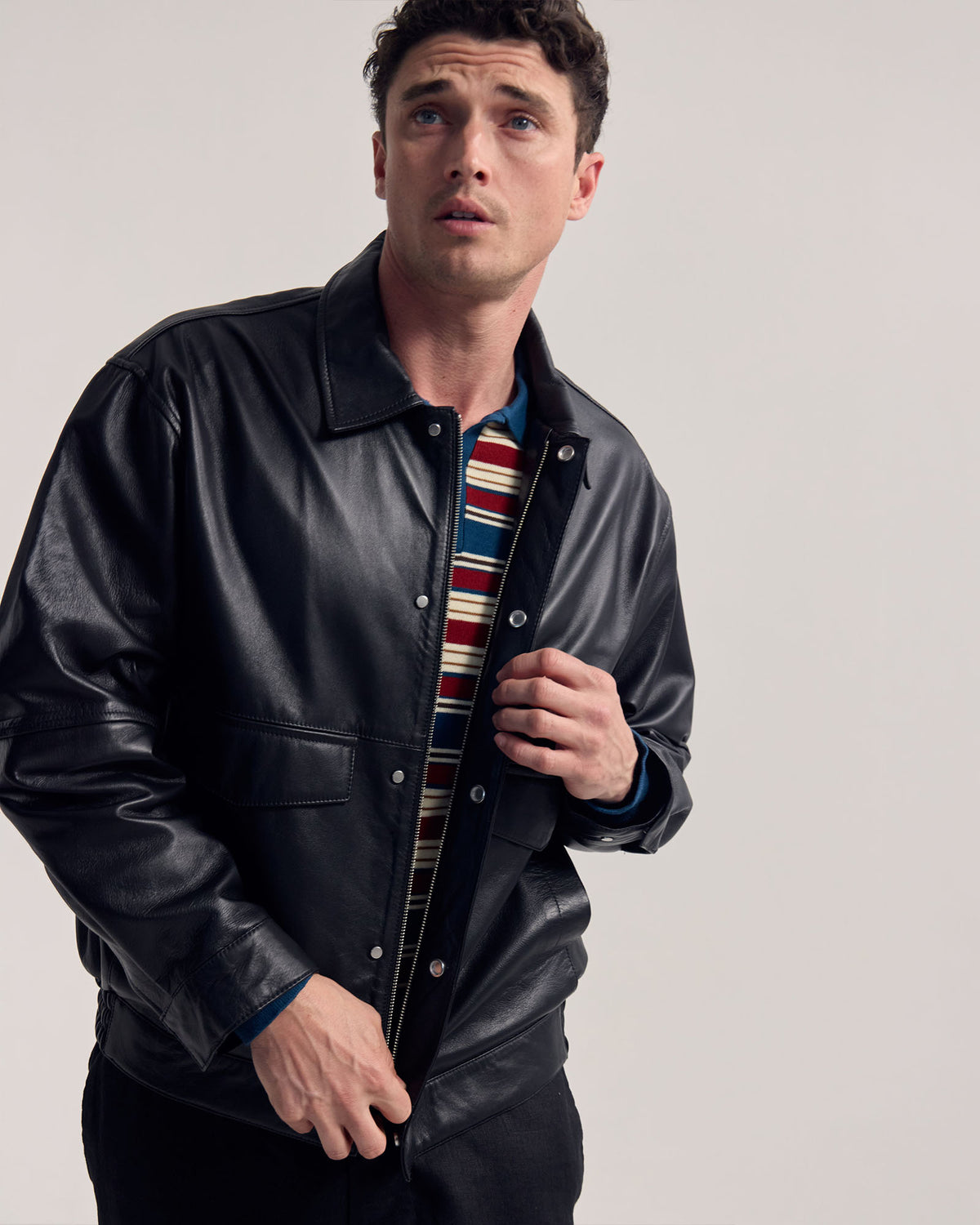 Nico Leather Bomber Jacket MENS JACKETS AND COATS