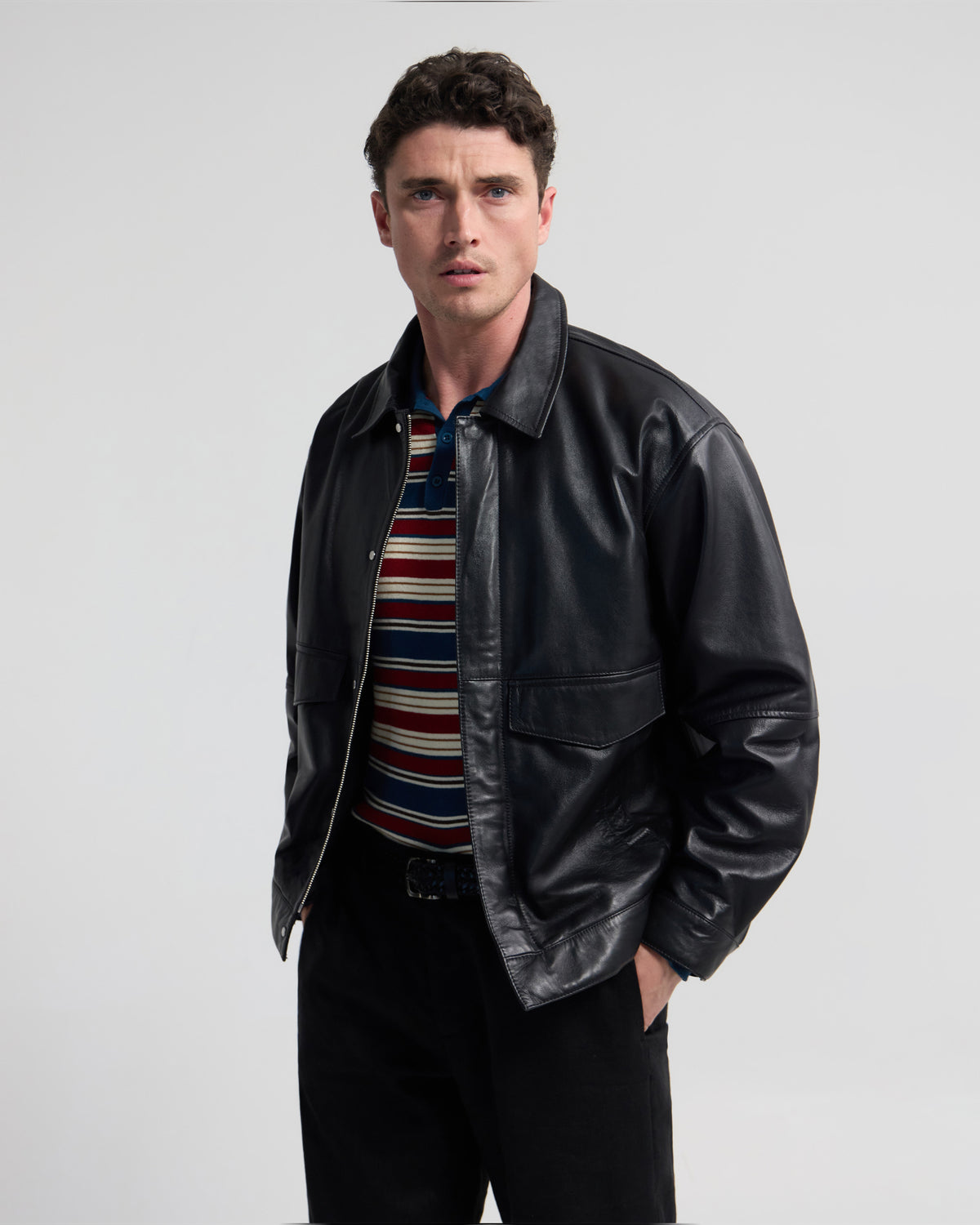 Nico Leather Bomber Jacket MENS JACKETS AND COATS