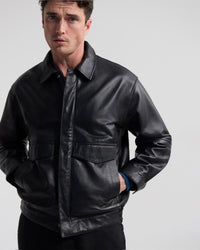 Nico Leather Bomber Jacket MENS JACKETS AND COATS