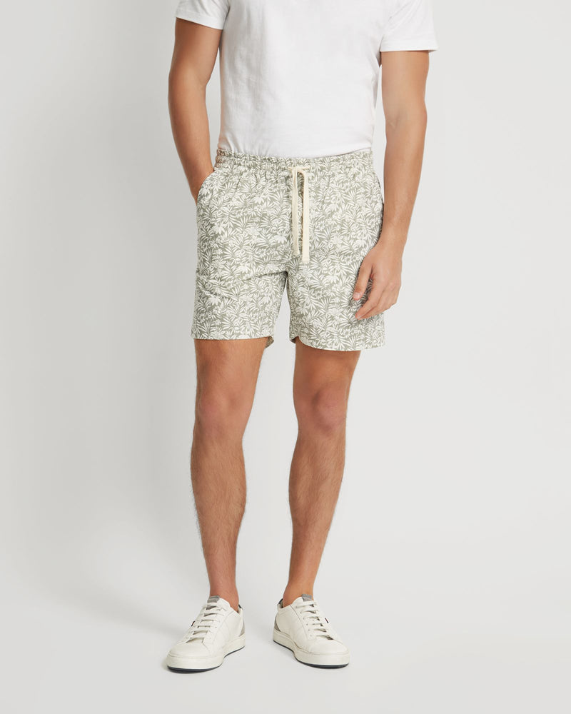 TOBY LINEN COTTON PRINTED SHORTS MENS SHORTS