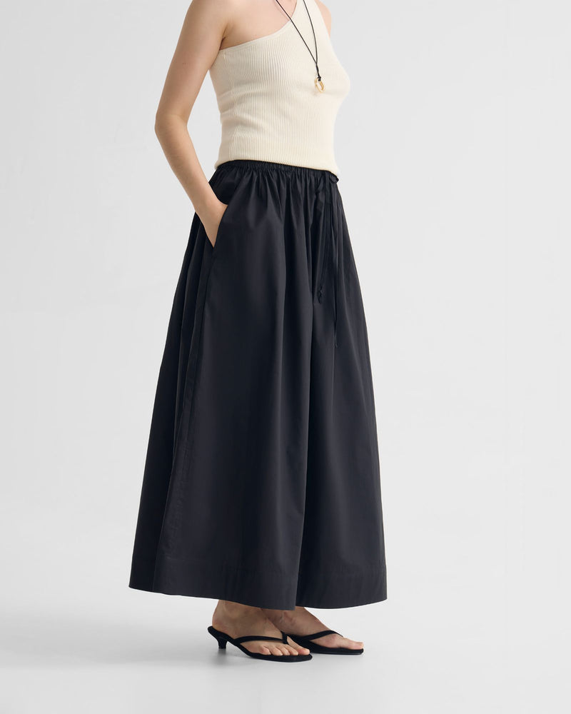 Olive Cotton Maxi Skirt WOMENS SKIRTS