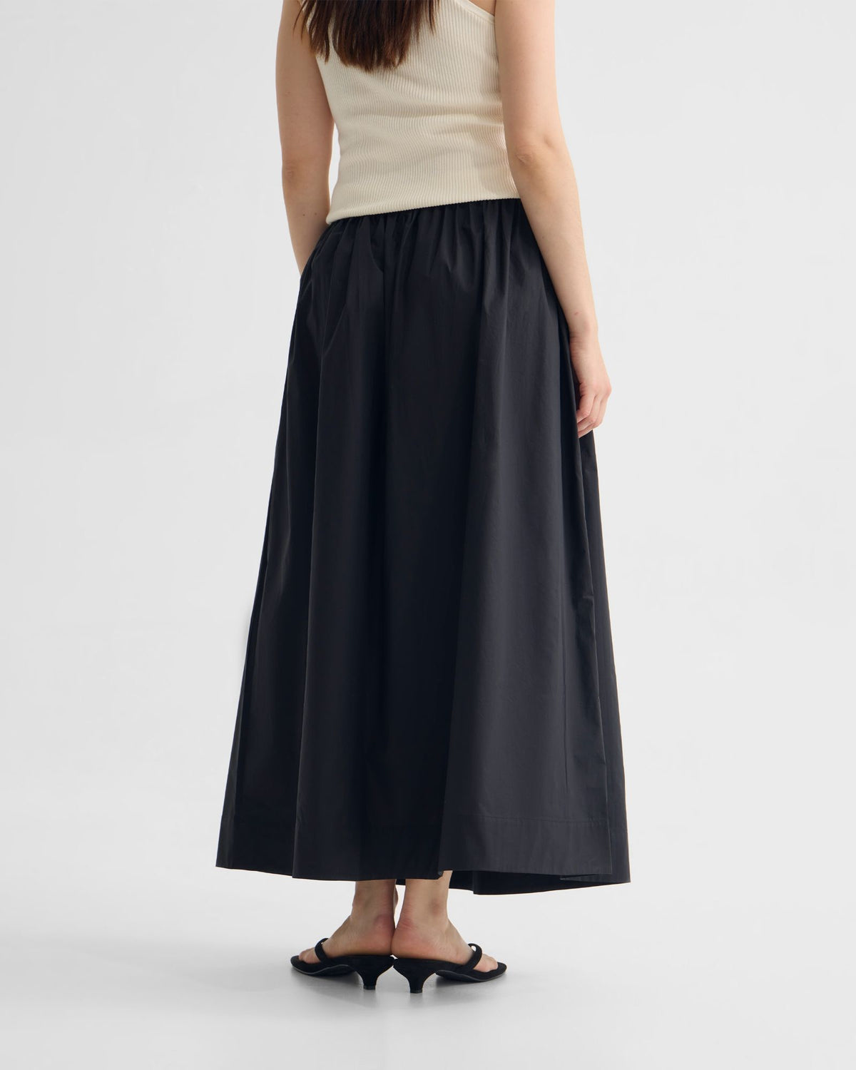 Olive Cotton Maxi Skirt WOMENS SKIRTS