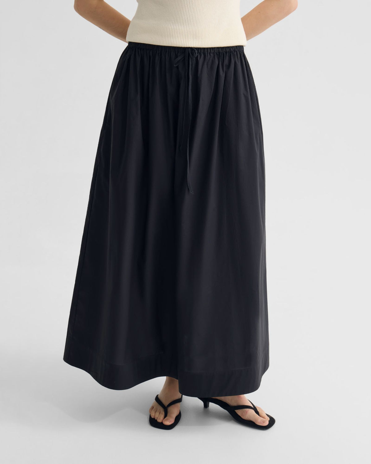 Olive Cotton Maxi Skirt WOMENS SKIRTS