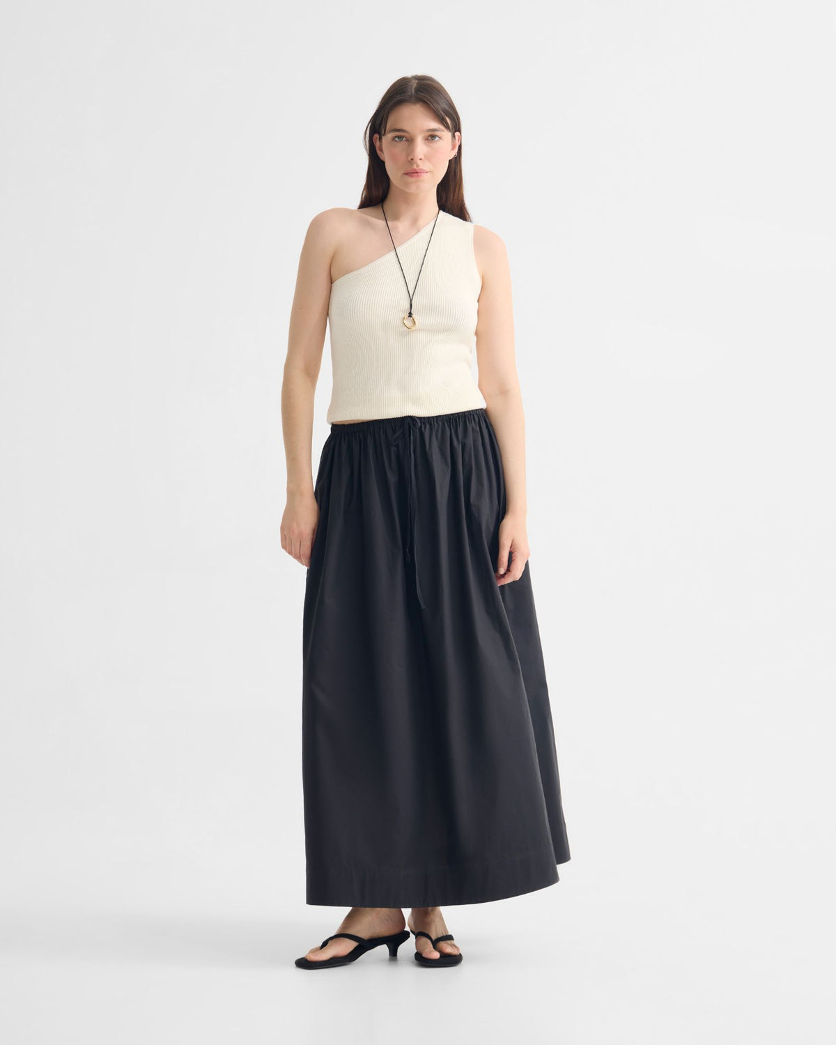 Olive Cotton Maxi Skirt WOMENS SKIRTS