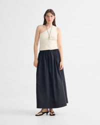 Olive Cotton Maxi Skirt WOMENS SKIRTS