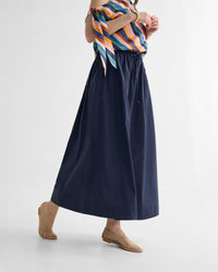Olive Cotton Maxi Skirt WOMENS SKIRTS