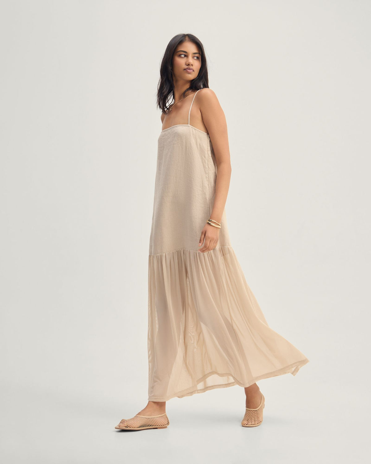 Kristel Linen And Mesh Dress WOMENS DRESSES
