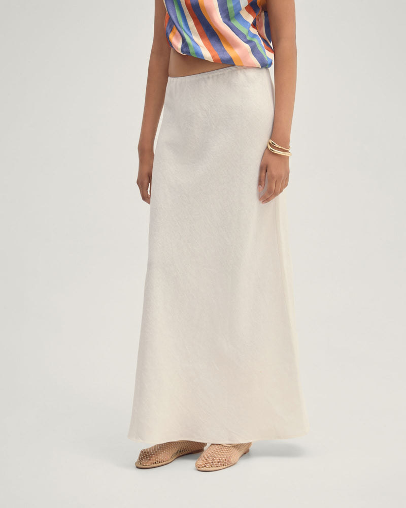 Kacie Linen Bias Skirt WOMENS SKIRTS