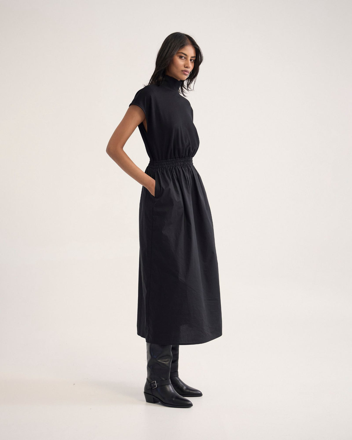 Esrealla High Collar Dress WOMENS DRESSES