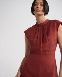 Ingrid Fringe Trim Linen Blend Dress WOMENS DRESSES