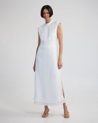 Ingrid Fringe Trim Linen Blend Dress WOMENS DRESSES