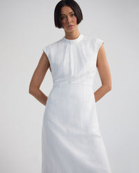 Ingrid Fringe Trim Linen Blend Dress WOMENS DRESSES
