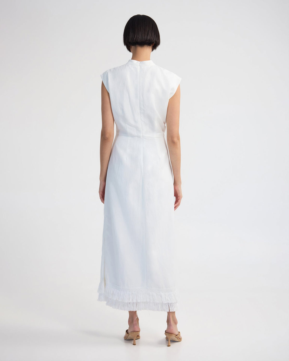 Ingrid Fringe Trim Linen Blend Dress WOMENS DRESSES