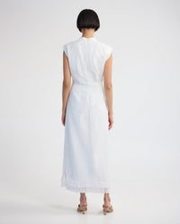 Ingrid Fringe Trim Linen Blend Dress WOMENS DRESSES