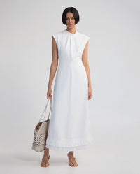 Ingrid Fringe Trim Linen Blend Dress WOMENS DRESSES