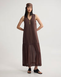 Fenna Linen And Georgette Dress
