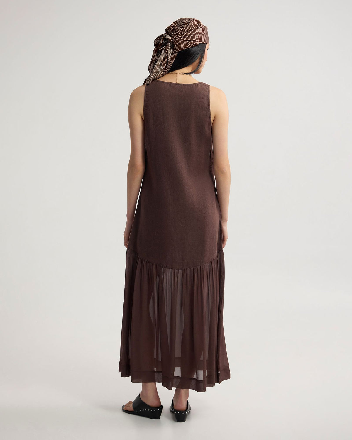 Fenna Linen And Georgette Dress