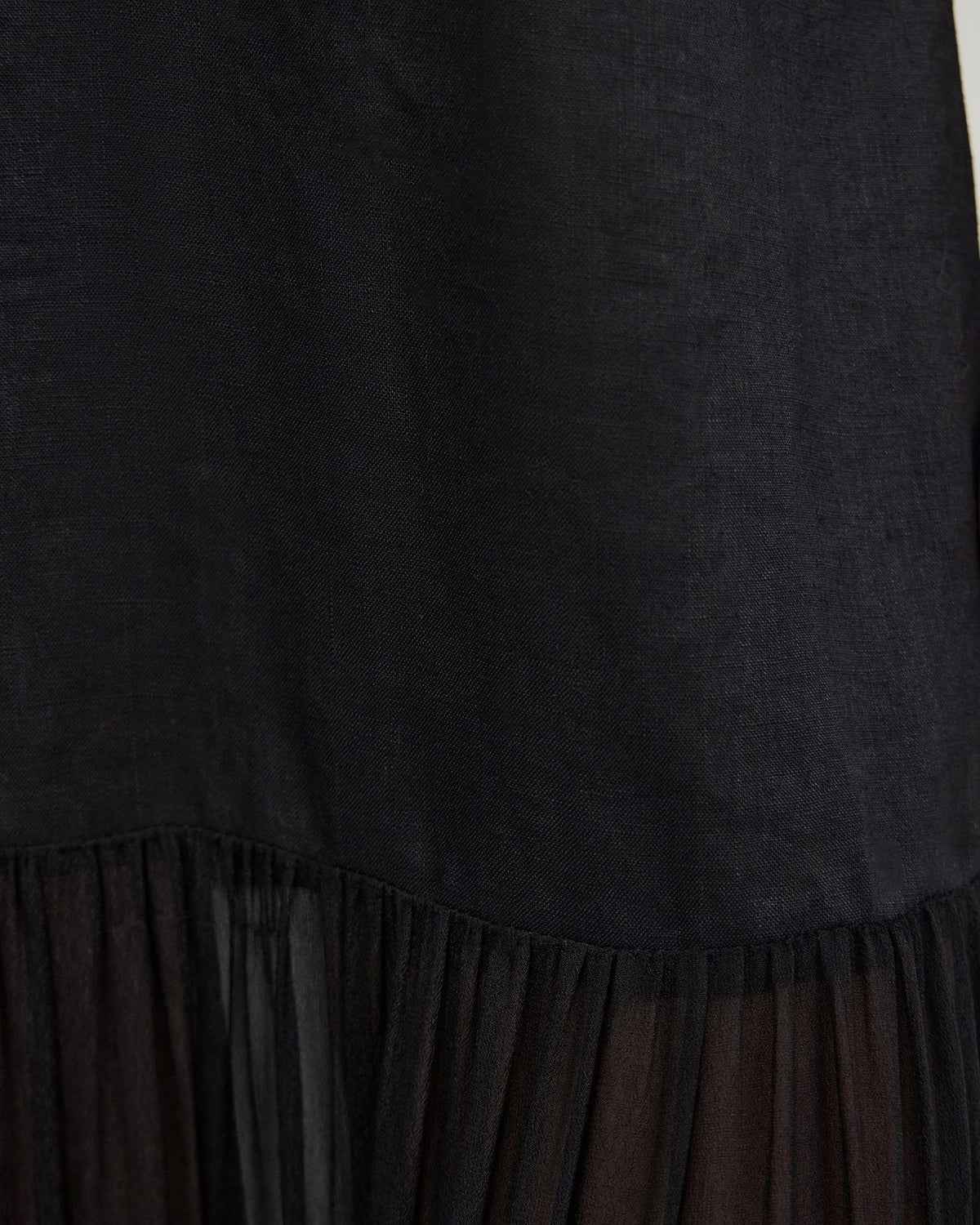 Fenna Linen And Georgette Dress