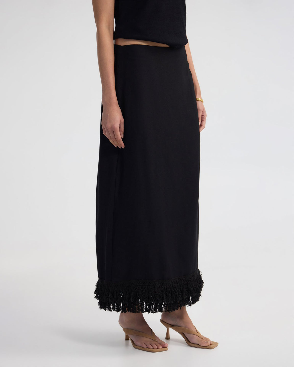 Gabrielle Linen Blend Fringed Skirt WOMENS SKIRTS
