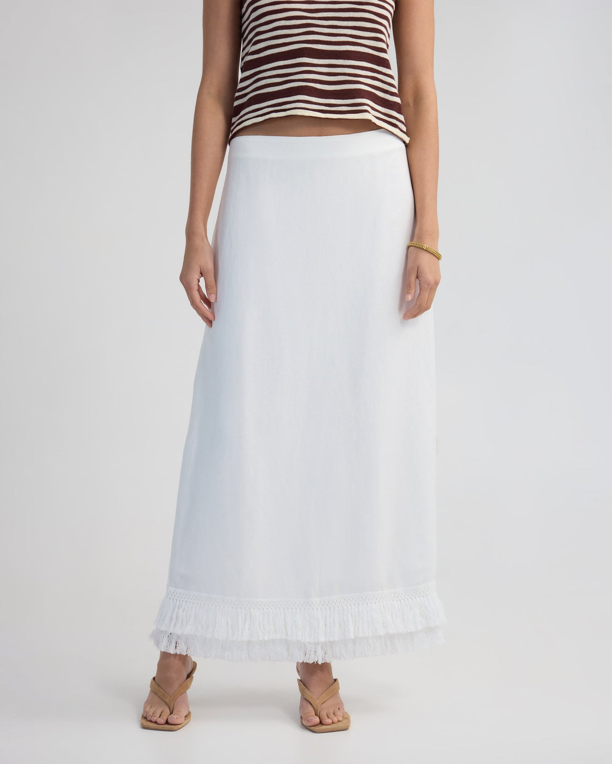 Gabrielle Linen Blend Fringed Skirt WOMENS SKIRTS
