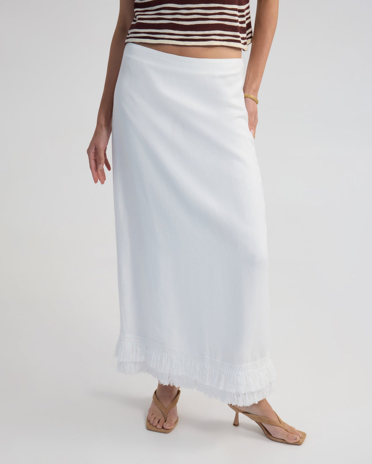 Gabrielle Linen Blend Fringed Skirt WOMENS SKIRTS